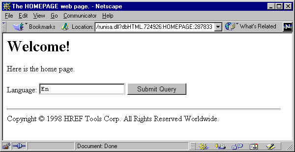 Homepage in English